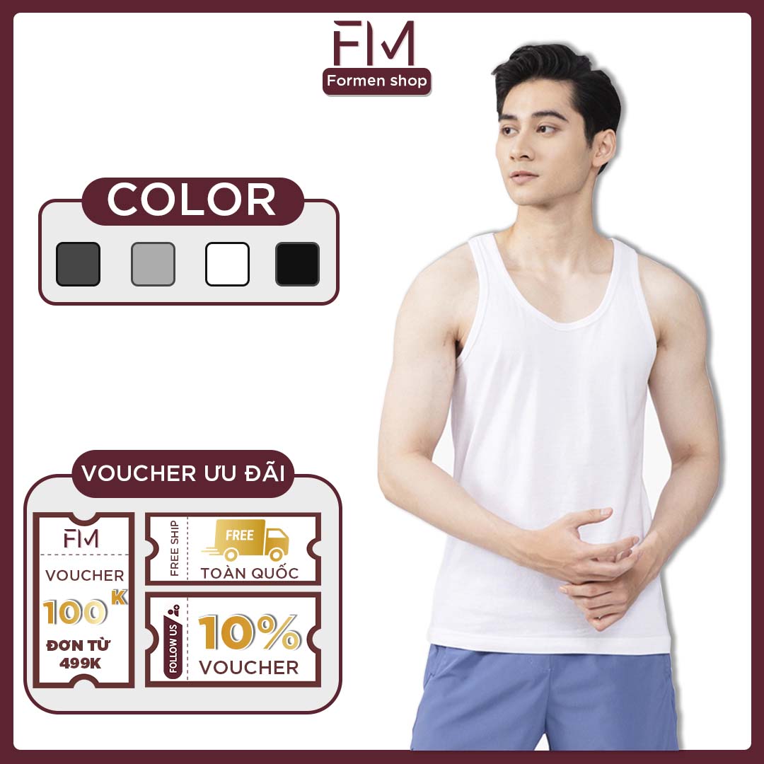 Áo thun ba lỗ nam, chất thun cotton mềm  mại, thoải mái, có size 4XL cho người 100kg- FORMEN SHOP- FMTT004