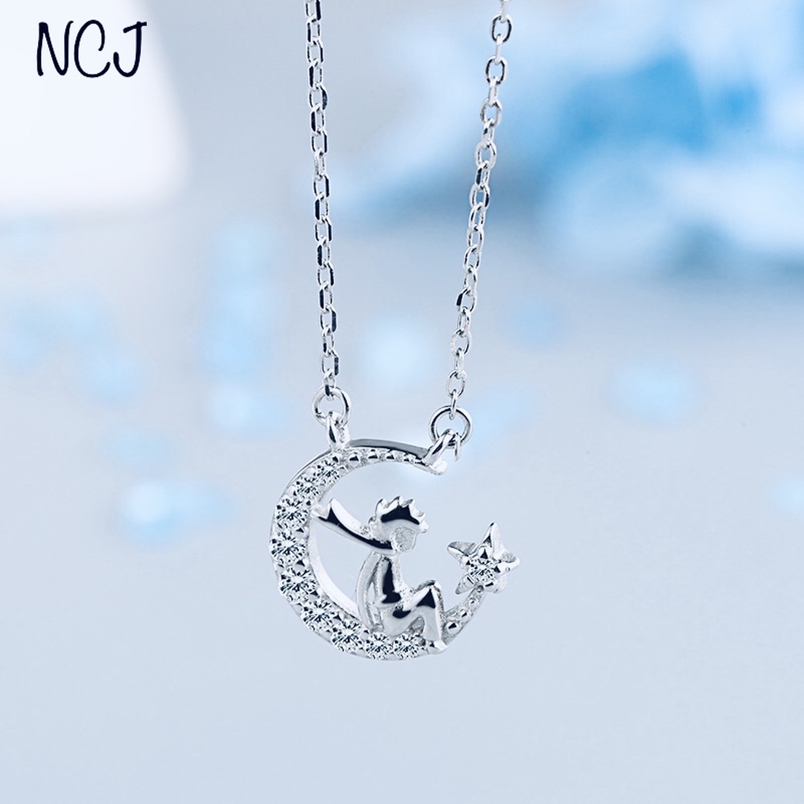 Dây chuyền bạc nữ cao cấp vòng cổ bạc mặt Chú Cuội ngồi cung trăng