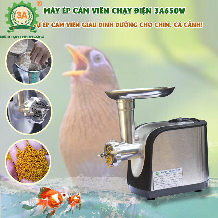 Máy làm cám hạt cho chim 3A650W hàng chính hãng