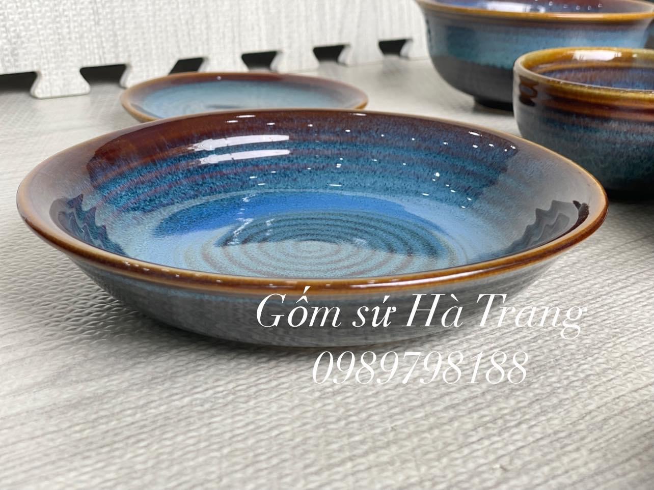 Các món lẻ trong bộ bát đĩa gốm sứ Bát Tràng cao cấp men hoả biến thiên thanh HBTT01