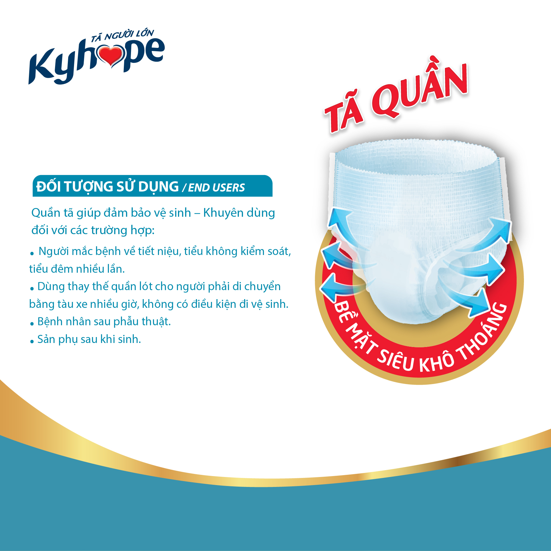 Bộ 8 gói Tã quần Kyhope Premium M7 [7 Miếng] công nghệ Nhật Bản kháng khuẩn, loại bỏ mùi, dành cho người lớn vòng eo phù hợp 75- 140cm