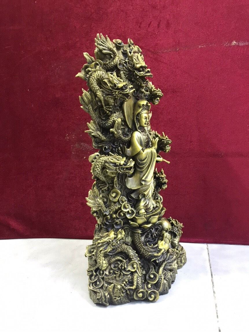 Phật cửu rồng bằng đồng cao 39cm