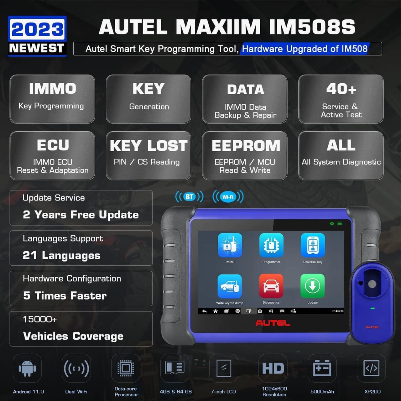 AUTEL MAXIIM IM508S – MÁY CÀI ĐẶT CHÌA KHÓA VÀ CHẨN ĐOÁN LỖI Ô TÔ