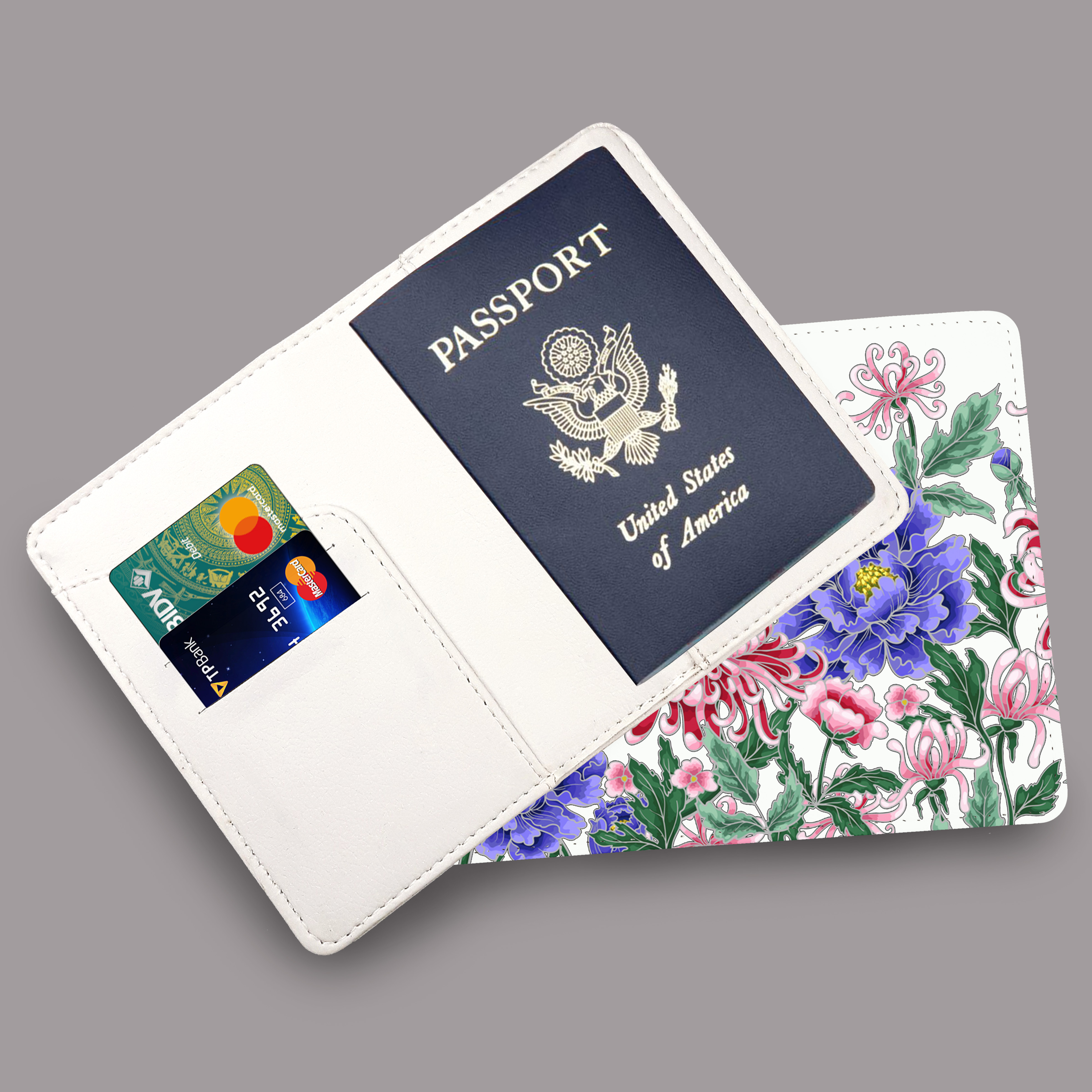 Ví Passport Du Lịch Hình HOA - Bao Da Hộ Chiếu Thời Trang Độc Đáo - PPT028