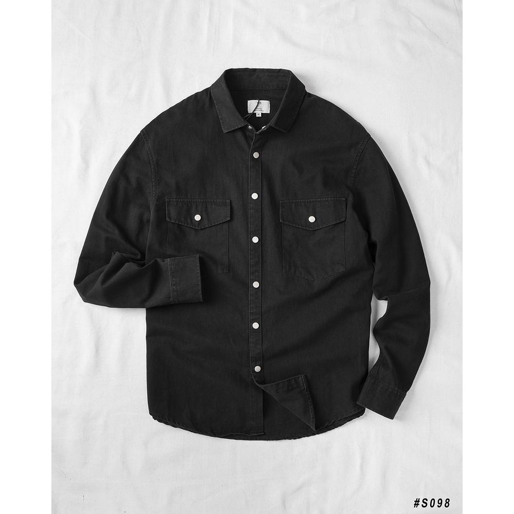Áo Sơ Mi Nam Cao Cấp DENIMST S098 Chất Cotton Kaki Dáng Suông