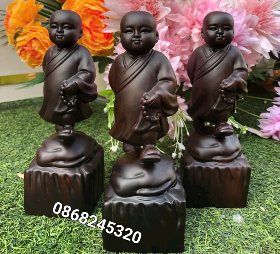 TƯỢNG CHÚ TIỂU THONG DONG BẰNG GỖ TRẮC KT CAO 20CM