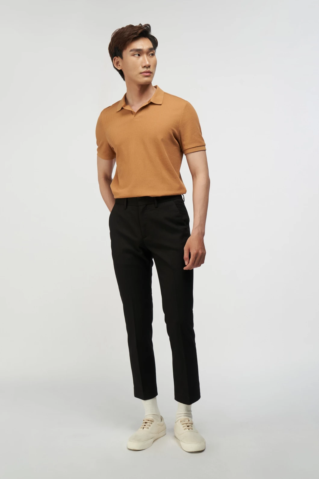 Quần tây nam ROUTINE Twill Texture form slim crop 10F21PFO007 | LASTORE MENSWEAR