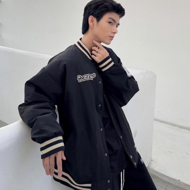 Áo Khoác Dù Bomber Chữ Thêu nổi 07 SEVENIZA màu ĐEN form nam nữ unisex Jaystoree