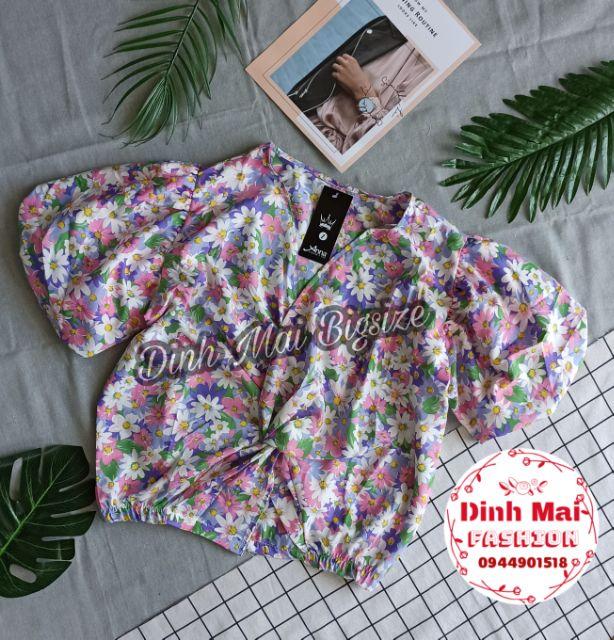 Áo Kiểu xoắn eo bigsize bông cúc Hotrend siêu dễ thương