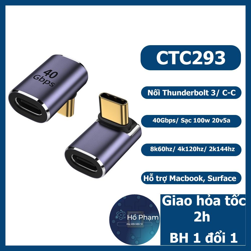 Đầu chuyển C to C 40Gbps - 8k60hz - sạc pd 100w 20v5a hỗ trợ chip M1, M2, Thunderbolt 3/ 4 - Hồ Phạm