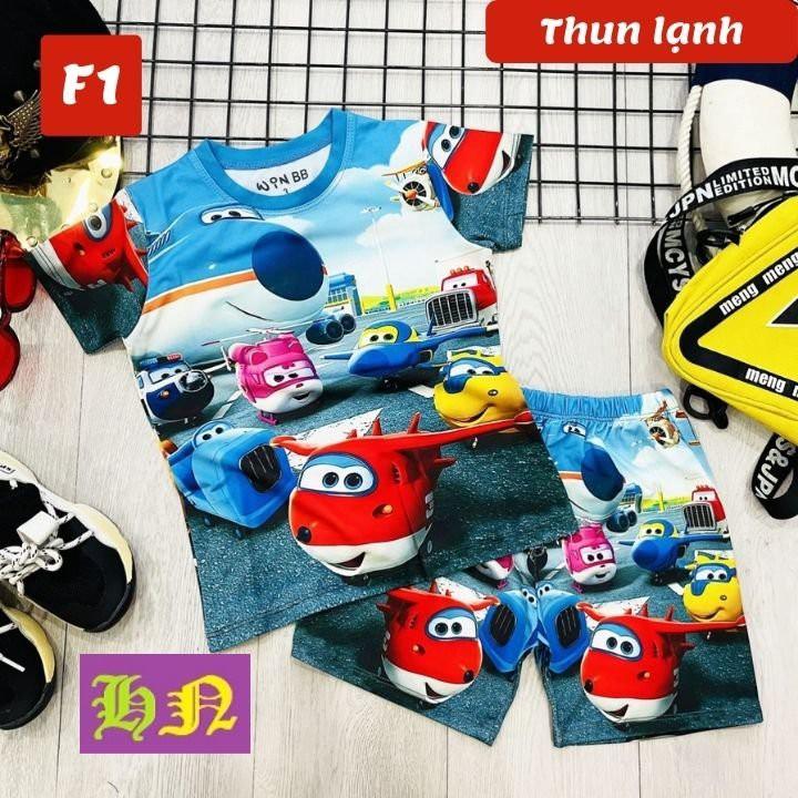 Đồ bộ bé trai hình đội bay siêu đẳng 26-46kg- Đồ bộ đẹp - Vải thun lạnh in 3d sắc nét - HNStore115