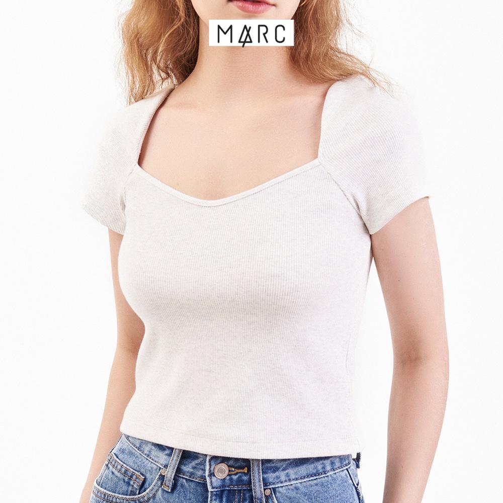 Áo thun nữ MARC FASHION crop cổ vuông tay ngắn FALH061922