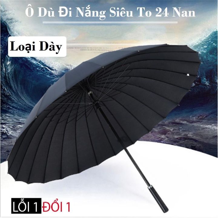 Ô Dù Che Nắng 24 Nan Bản To Đại Xương Cứng Cáp Đi Mưa Chống Lật