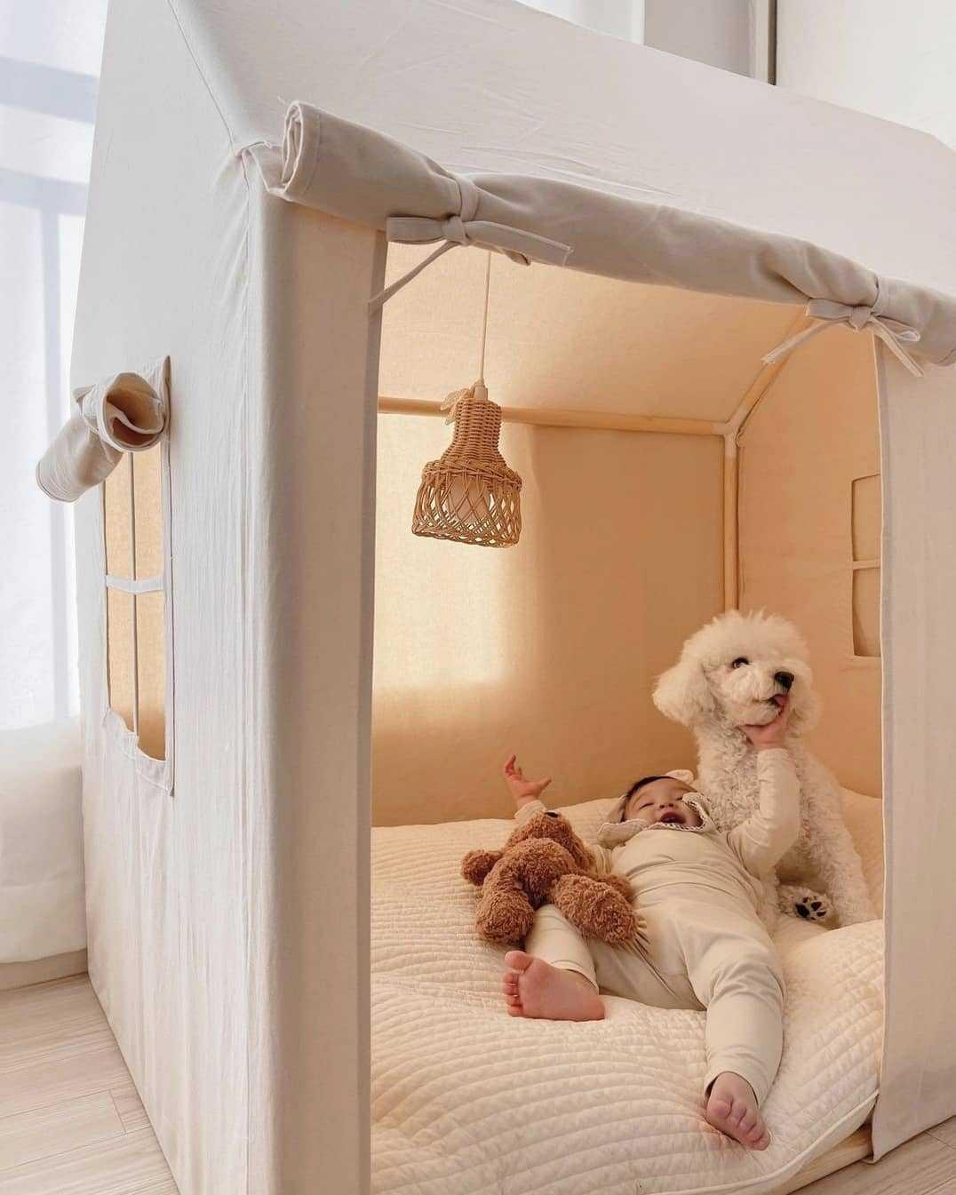Phòng Ngủ Mini Cho Bé Vui Chơi Tent House Kids Phong Cách Hàn Quốc - Skylife
