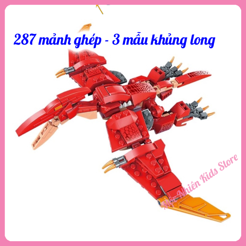 Đồ Chơi Lắp Ráp Kiểu Lego Qman 42106 Khủng Long Biến Đổi (287 Mảnh Ghép) Dành Cho Bé Trai Trên 6 Tuổi