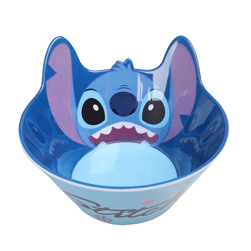 Chén ăn nhựa Melamine hình Stitch nổi 3D màu xanh đậm cho bé trai - 78VNDS2486
