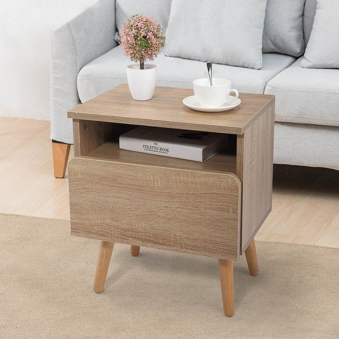 Kệ gỗ đầu giường hiện đại SMLIFE Navkar | Gỗ MDF dày 17mm chống ẩm | D40xR30xC50cm