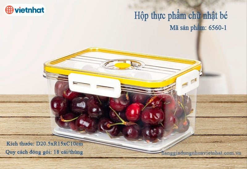 BỘ 3 HỘP THỰC PHẨM CHỮ NHẬT CAO CẤP KHÓA GÀI VIỆT NHẬT HOKORI - Hàng chính hãng (Giao màu ngẫu nhiên)