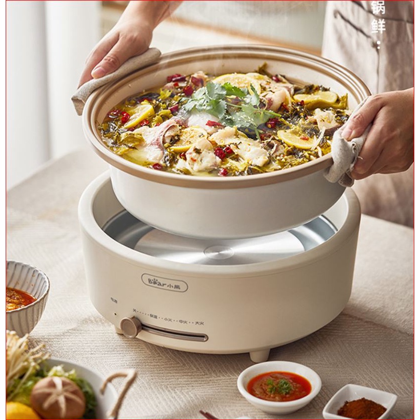 Nồi lẩu điện đa năng,Be Nồi lẩu rời,nướng, chiên, xào, nấu canh chính hãng Bea Dung tích 5 L model DHG-P50F1