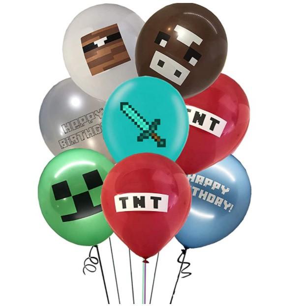 Combo 24 trái bóng bay minecraft trang trí tiệc