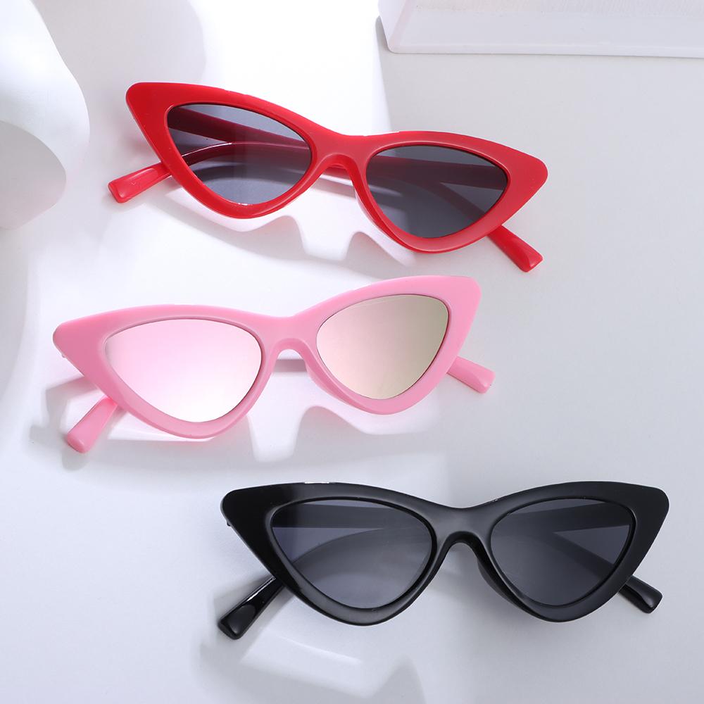 Summer Boy Girl Tam giác mèo Kính râm mắt UV400 Bảo vệ trẻ em phụ kiện trẻ em chống Ultraviolet Color: glasses bag
