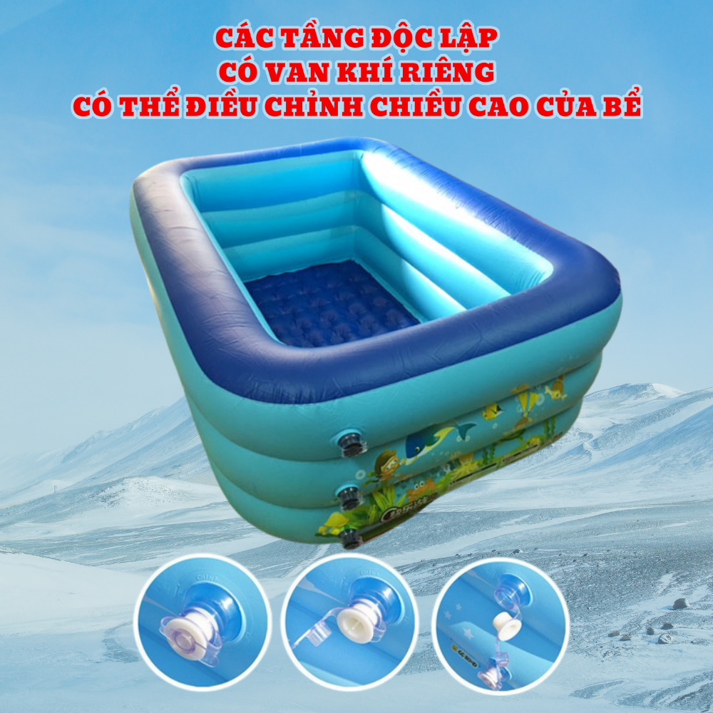 Bể bơi cho bé 2m6, hồ bơi phao trẻ em HERO KIDS loại dày, chất liệu PVC cao cấp