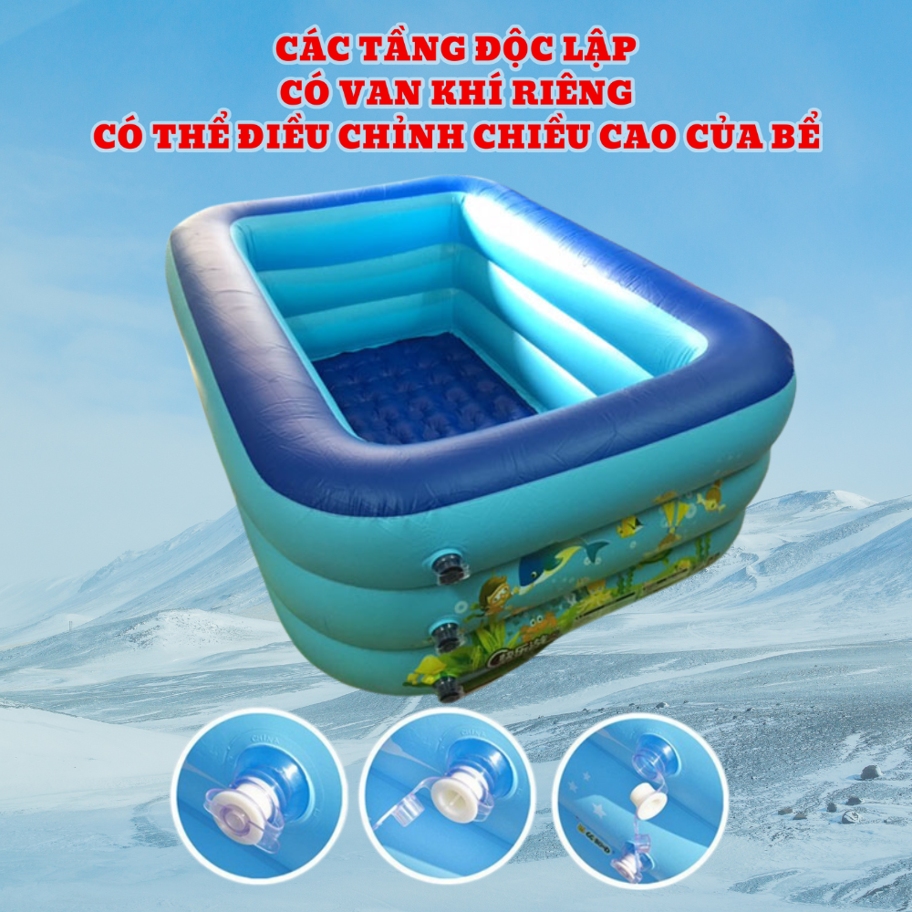 Bể bơi cho bé, hồ bơi phao trẻ em cao cấp HERO KIDS 1m3