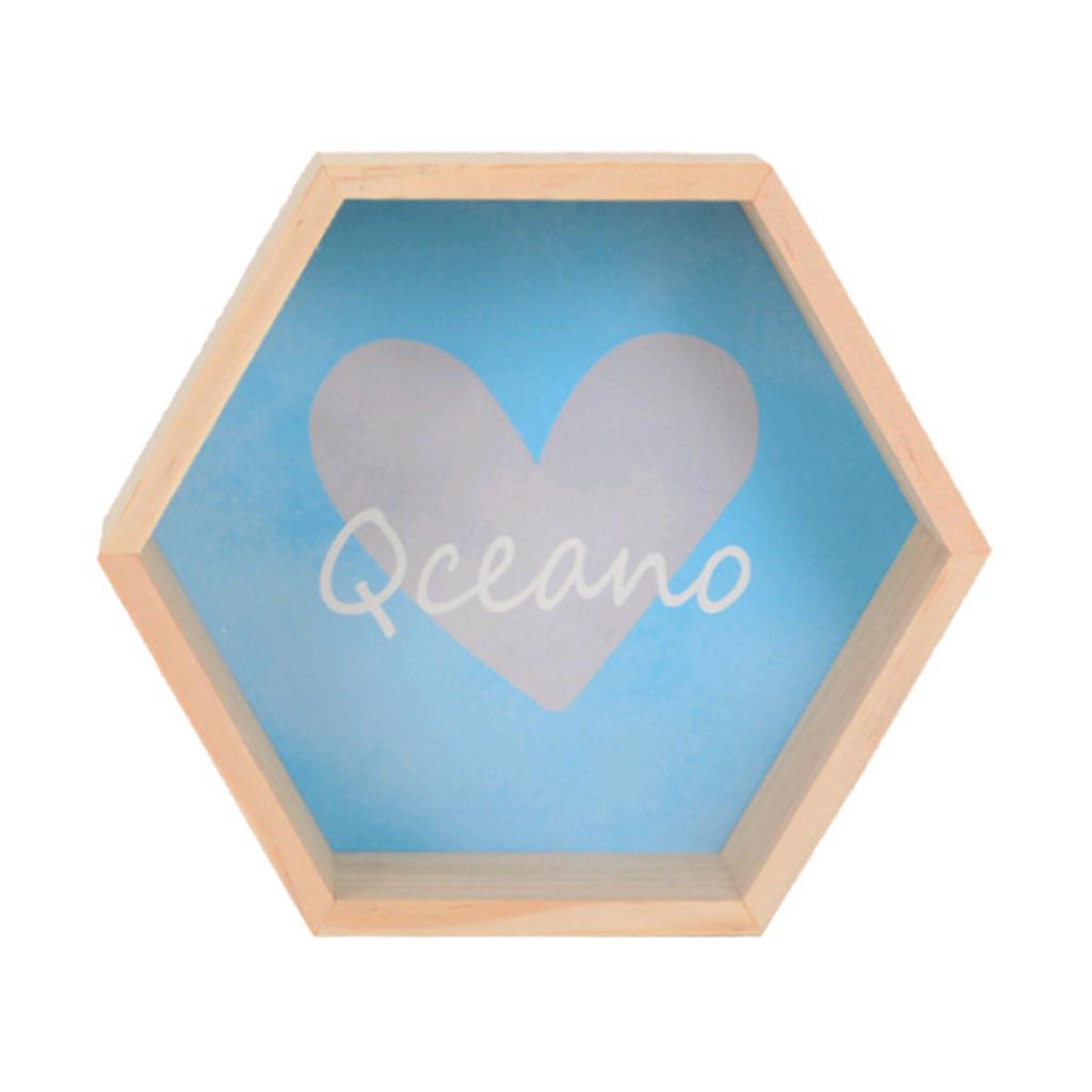 Hexagon Wall Shelf Decorative Bookshelf For Kids Room Blue