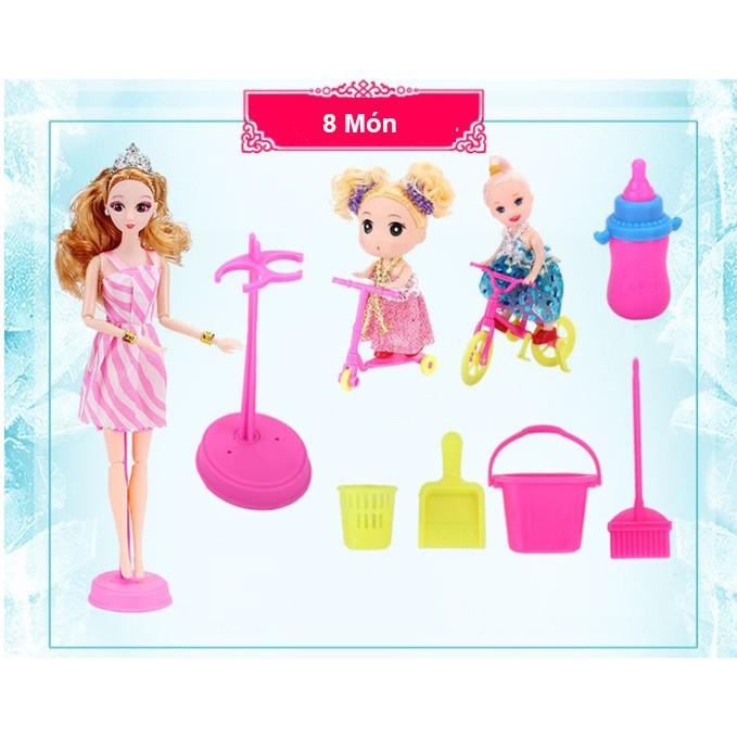 Set Hộp Búp Bê Gia Đình 3D Phát Nhạc Kèm Phụ Kiện 98 Chi Tiết Thời Trang