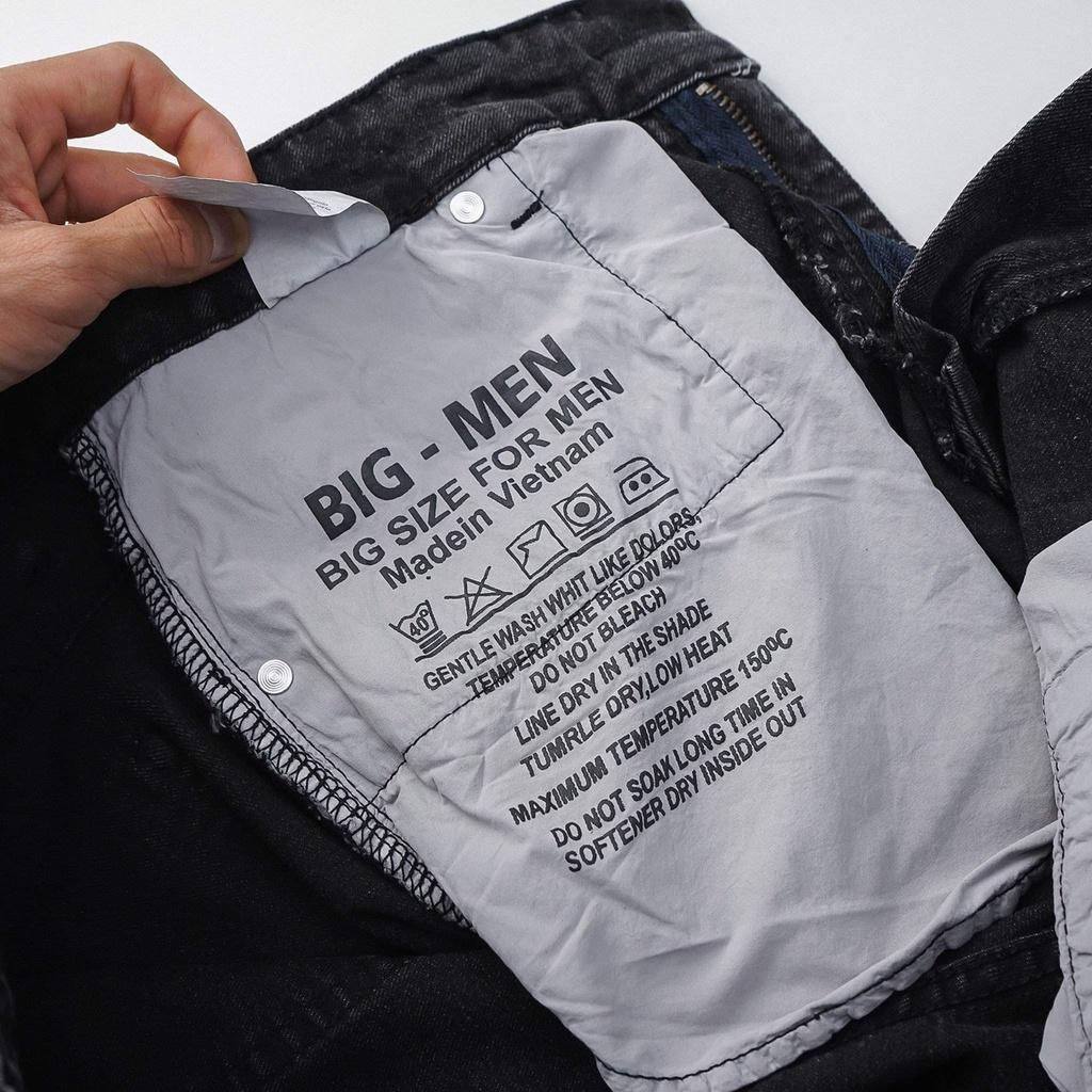 Quần jean co giãn thời trang tông đen, xám bigsize nam tới 140kg
