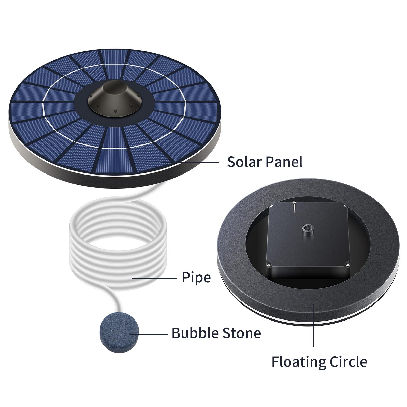 Bơm oxy nổi serator Solar trên mặt hồ với ống khí và bong bóng cho Bể chứa, hồ cá
