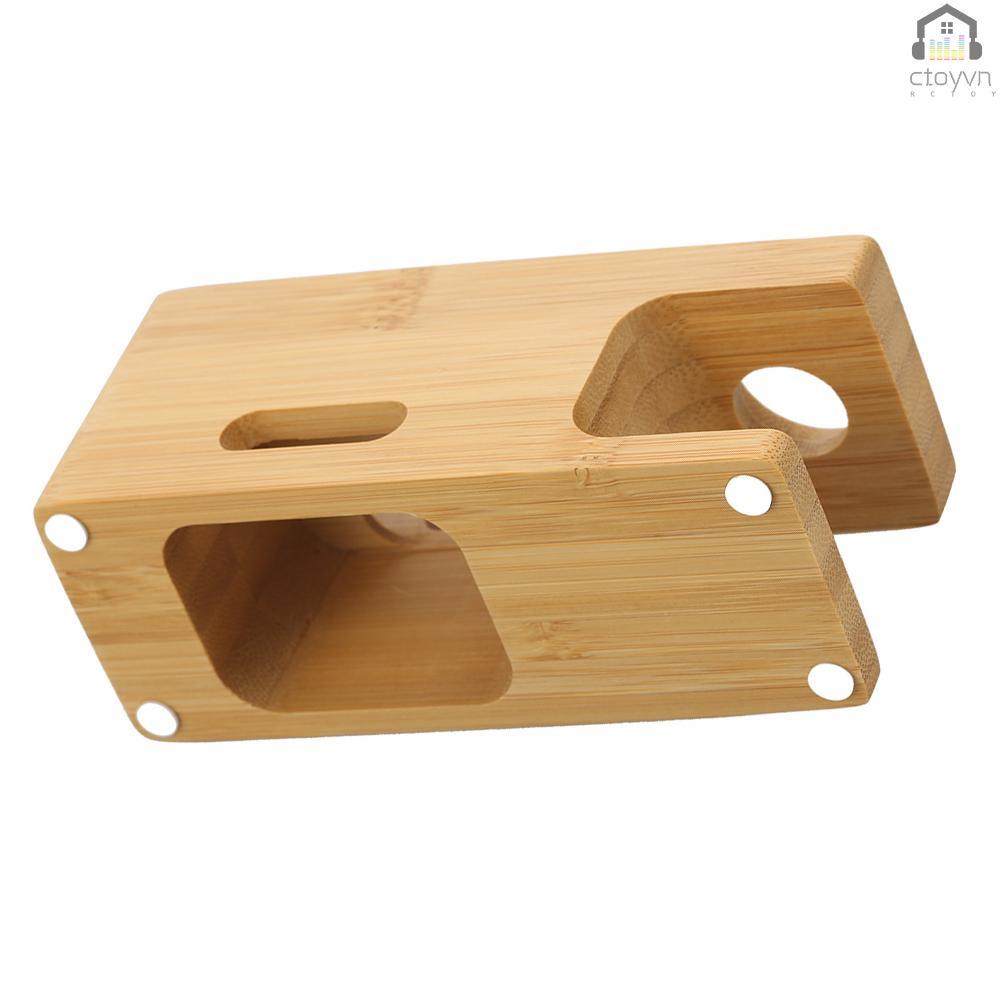 Đế sạc bằng tre để bàn cho đồng hồ thông minh iWatch iPhone