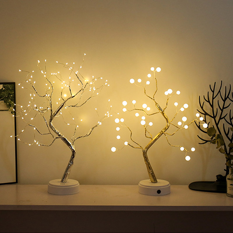 đèn led trang trí hình cây để bàn 108 led vừa làm đèn trang trí vừa làm đèn ngủ