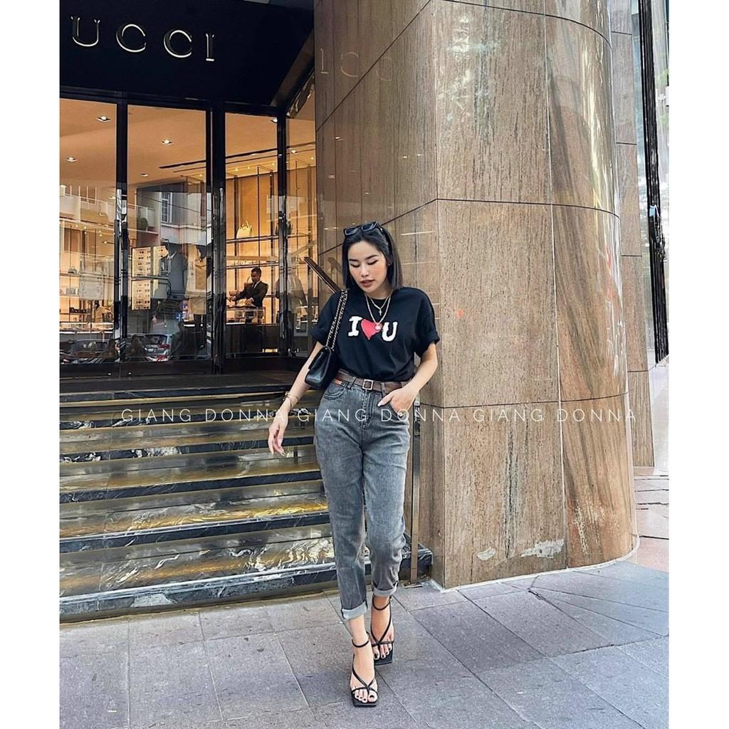 Áo Phông Nữ Tay Lỡ Tim Đỏ Đơn Giản