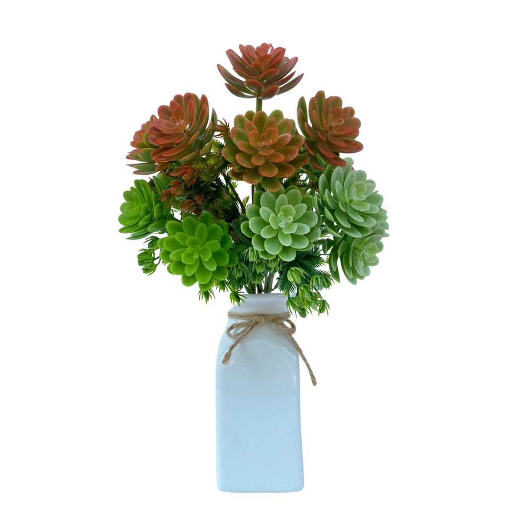 Cụm hoa sen đá giả, sen đá nhựa cắm điểm decor siêu đẹp