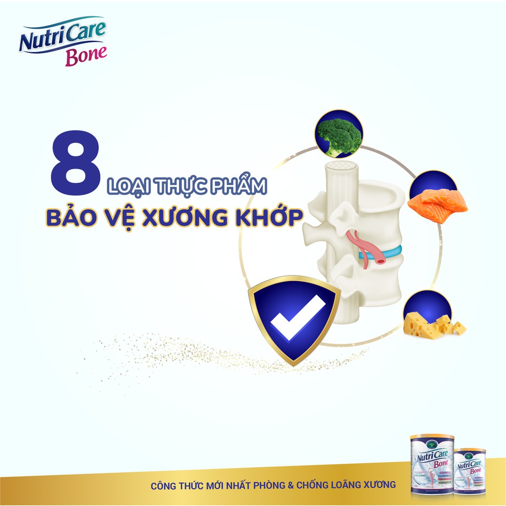 Sữa bột Nutricare Bone phòng chống loãng xương sụn khớp cho người lớn tuổi (900g)