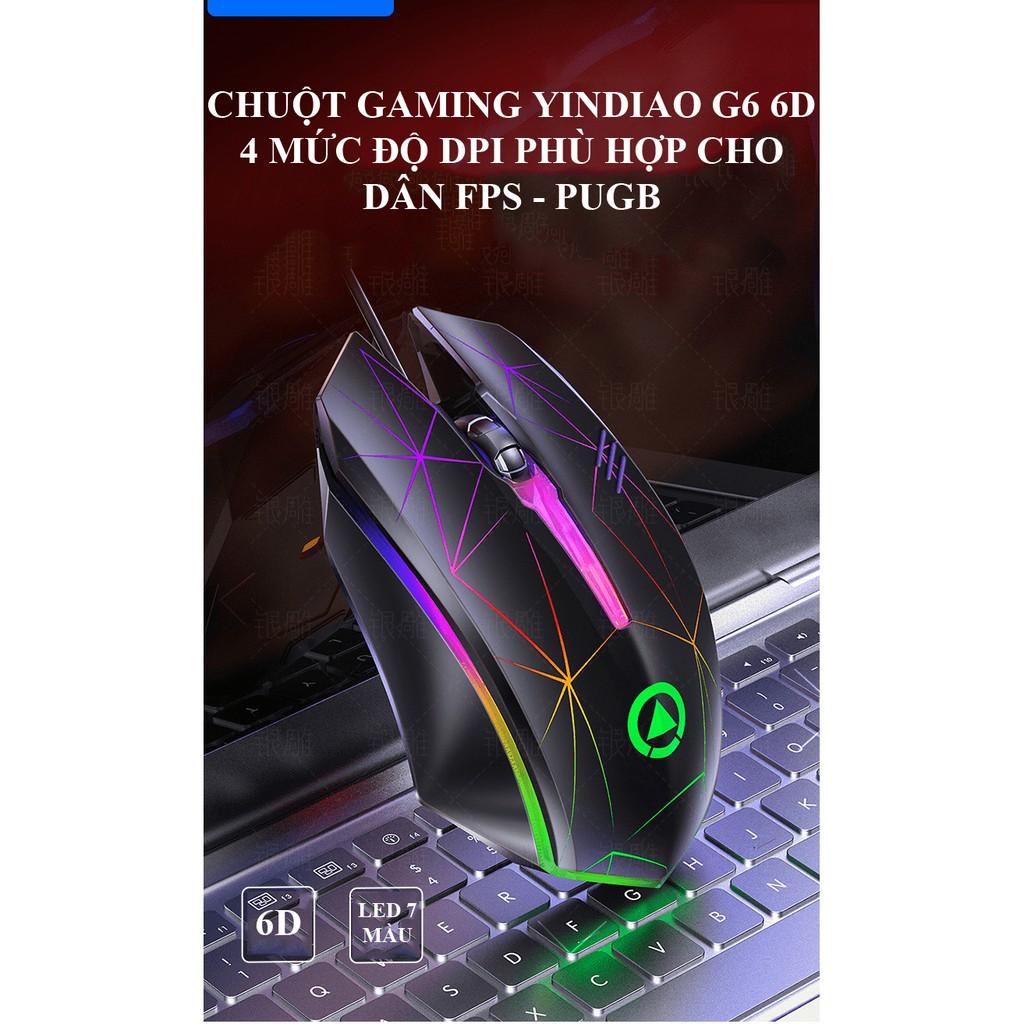 Chuột Game G6 Đèn led RGB màu tự thay đổi.