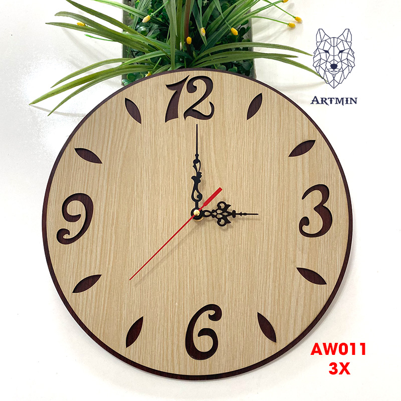 AW011 - Đồng Hồ Gỗ Treo Tường – Décor Trang Trí Ngộ Nghĩnh