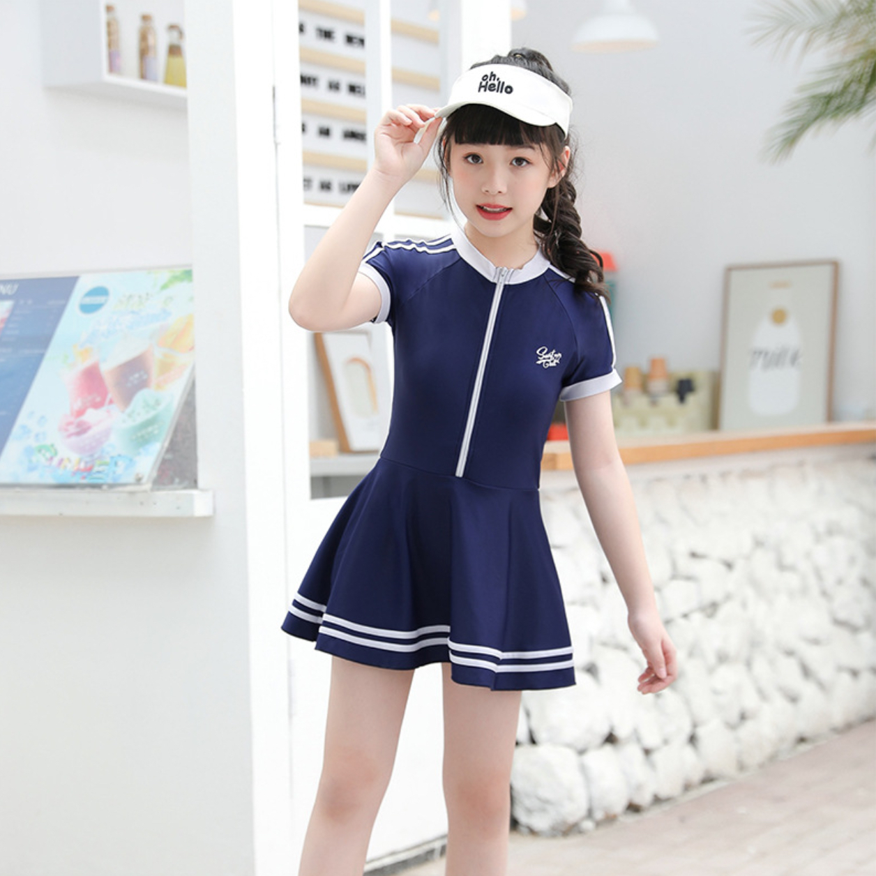 Bộ đồ bơi cho bé gái học sinh, thiếu niên hai mảnh dáng thể thao 8 -19 tuổi - B 52