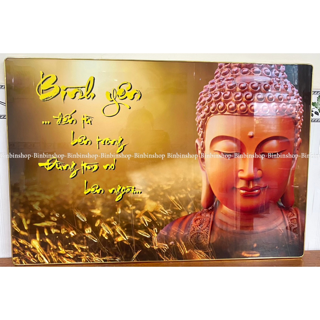 (CÓ ẢNH THẬT) Tranh treo tường trang trí decor phòng khách phòng thờ hình phật bình yên