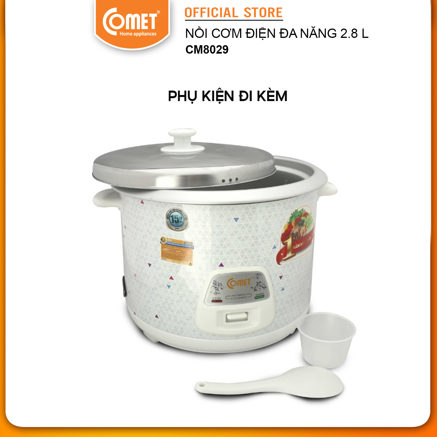 Nồi Cơm Điện Nắp Rời 2,8L COMET - CM8029 - Hàng Chính Hãng