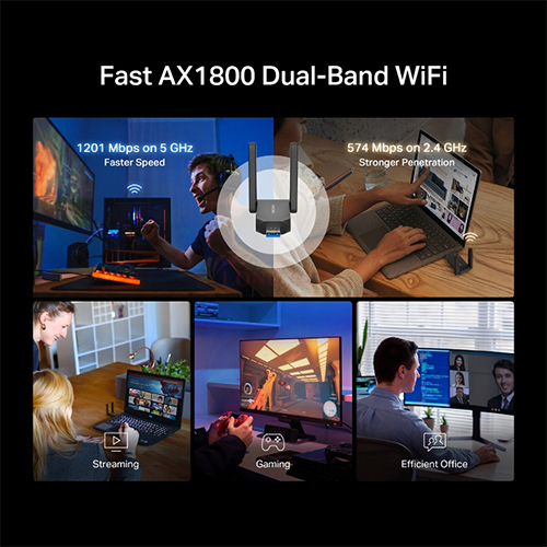 USB Wifi Mercusys AX1800 Dual Band High Gain Wireless MA72XH - Hàng chính hãng