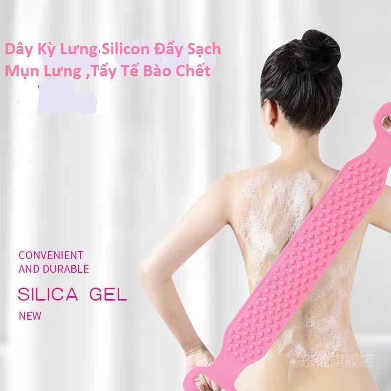 Dây đai chà lưng 2 mặt đa năng- dụng cụ bằng silicon kỳ cọ massage, tẩy da chết khi tắm