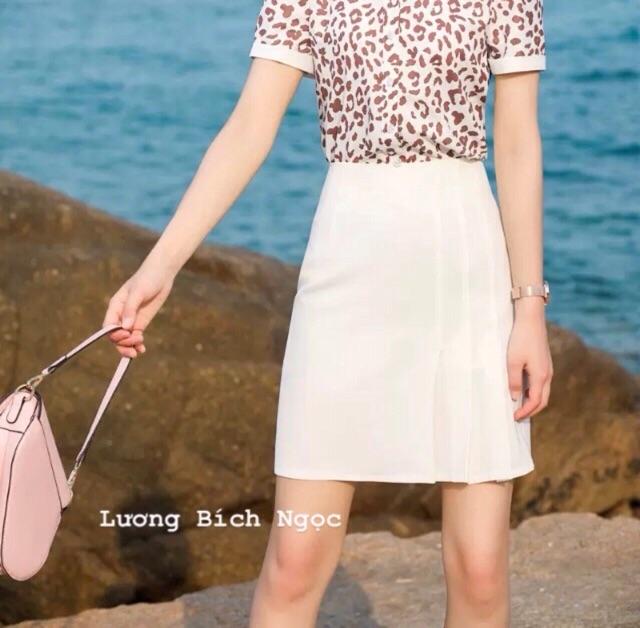 Chân váy chữ A công sở xếp li lệch