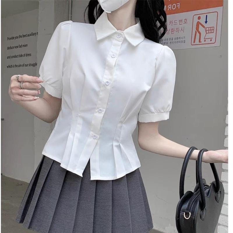 Áo sơ mi nhúm eo bigsize nữ dáng baby bo tay áo vải lụa chéo, Áo somi công sở nữ big size 58-95kg BIGSIZE CÔ NHỎ SM13