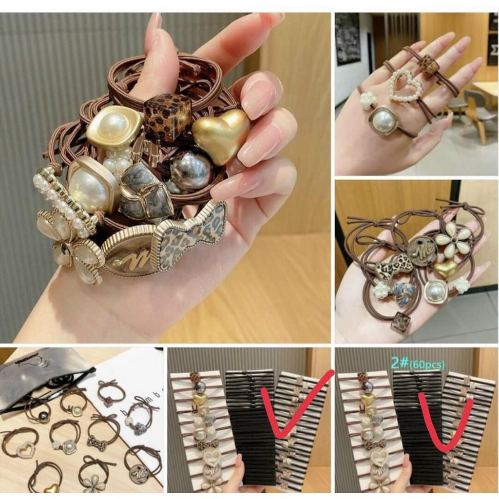 SET 60 DÂY CHUN BUỘC TÓC NHIỀU MẪU CÁ TÍNH
