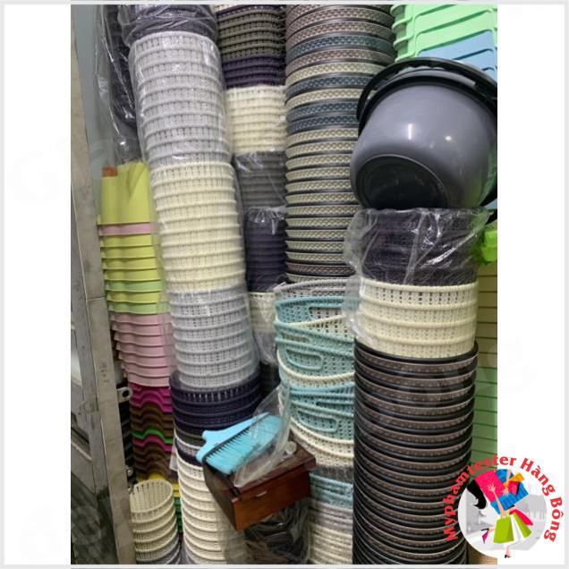 Thùng rác văn phòng và gia đình nhựa mây đan phong cách hàn quốc nhựa nhập khẩu