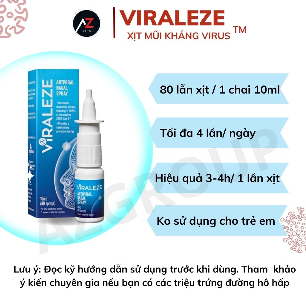 Bình xịt mũi Viraleze Starpharma Úc an toàn hiệu quả 10ml