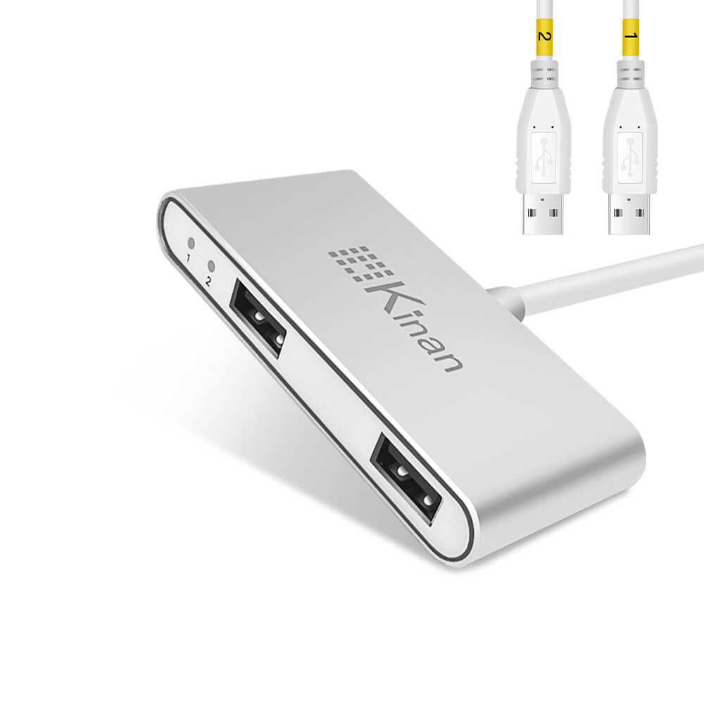 Bộ chuyển đổi bàn phím chuột 2 cổng Kinan KM1302 dạng cable – Hàng chính hãng