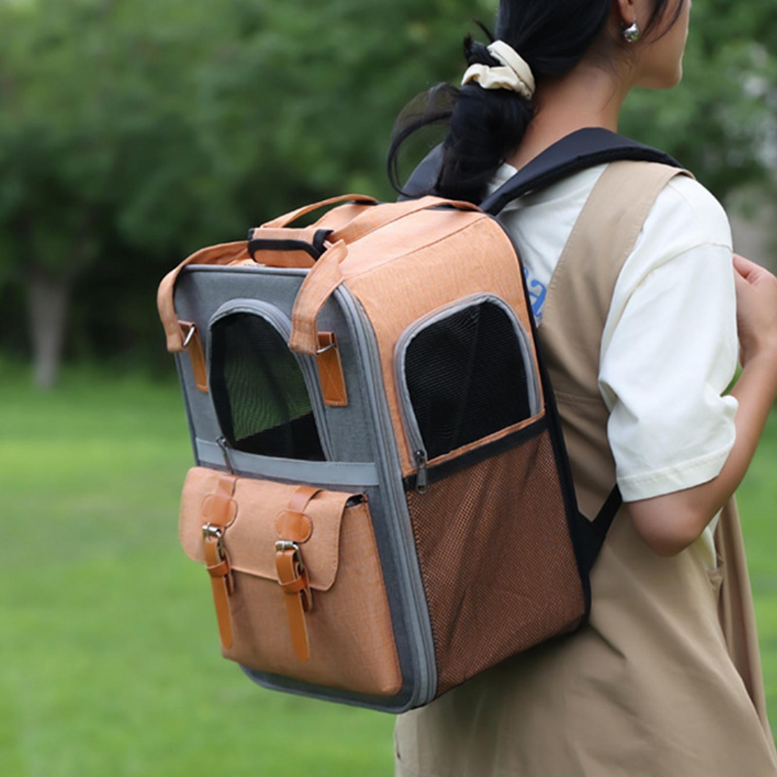 Portable Cat Carrier Backpack Dog Travel Bag with Shoulder Strap for Kitten